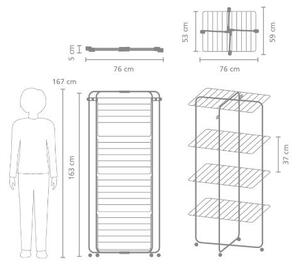 Bílý sušák na prádlo 30 m HangOn Tower – Brabantia