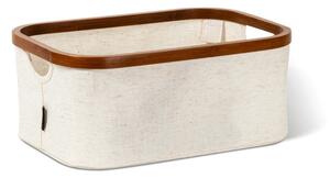 Krémový látkový úložný box 38x26x16 cm Bamboo/Linen – Bigso