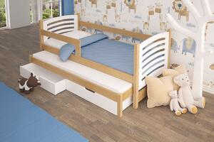 Dětská postel s přistýlkou KALA 2 - 75x180, borovice / bílá