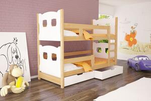 Patrová postel s úložným prostorem KALA 1 - 75x180, borovice / bílá