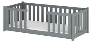Dětská postel se zábranami NORENE - 90x200, šedá