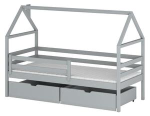 Dětská postel se šuplíky ALIA - 90x190, šedá