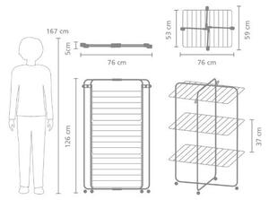 Bílý sušák na prádlo 23 m HangOn Tower – Brabantia