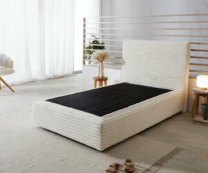 DELIFE Boxspring postel Dream-Well plyšový manšestr béžová 120x200 cm