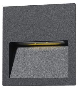 ACB Iluminacion Venkovní zapuštěné nástěnné LED svítidlo NASHIRA 2,2W, 115x115 mm, CRI80, CCT switch 2200-4000K, IP65 Barva: Antracit