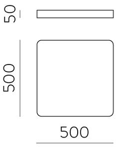 ACB Iluminacion Stropní LED svítidlo TURIN, 39W, 50x50 cm, CRI90, CCT switch 2700-4000K Barva: Černá, Stmívání a řízení: ON/OFF
