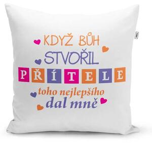 Sablio Polštář Když Bůh stvořil přítele: 40x40 cm