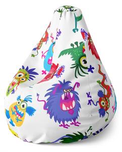 Sablio Sedací vak Pear Barevné příšerky - 70 x 95 x 15 cm