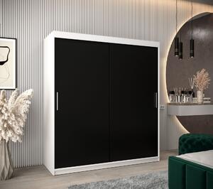 Skříň s posuvnými dveřmi v šířce 180 cm TIMEA - bílá / černá