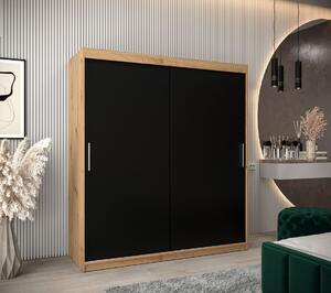 Skříň s posuvnými dveřmi v šířce 180 cm TIMEA - dub artisan / černá