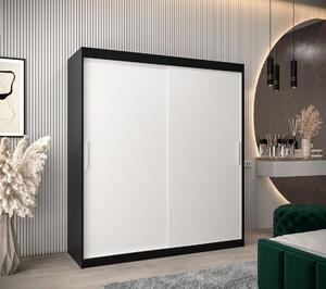 Skříň s posuvnými dveřmi v šířce 180 cm TIMEA - černá / bílá