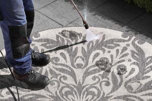 NORTHRUGS - Hanse Home koberce Kusový koberec Twin Supreme 103416 Madrid grey creme kruh – na ven i na doma - 140x140 (průměr) kruh cm