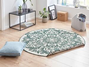 NORTHRUGS - Hanse Home koberce Kusový koberec Twin Supreme 103419 Madrid green creme ROZMĚR: 140x140 (průměr) kruh