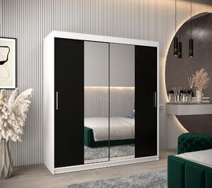 Skříň s posuvnými dveřmi v šířce 180 cm TIMEA 1 - bílá / černá