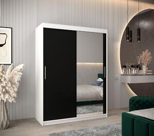 Skříň s posuvnými dveřmi v šířce 150 cm TIMEA 2 - bílá / černá