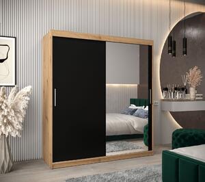 Skříň s posuvnými dveřmi v šířce 180 cm TIMEA 2 - dub artisan / černá