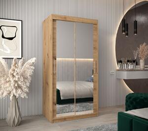 Skříň s posuvnými dveřmi v šířce 100 cm TIMEA 3 - dub artisan