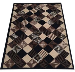 Makro Abra Kusový koberec BCF Alfa 17 Geometrický hnědý krémový Rozměr: 80x150 cm