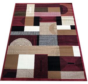 DY Červený koberec s geometrickým vzorem Alfa 18 Rozměr: 40x60 cm