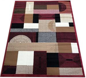 Makro Abra Kusový koberec BCF Alfa 18 červený hnědý béžový Rozměr: 80x150 cm