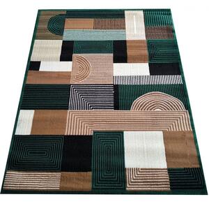 Makro Abra Kusový koberec BCF Alfa 18 zelený hnědý béžový Rozměr: 60x100 cm