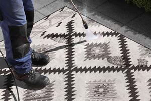 NORTHRUGS - Hanse Home koberce Kusový koberec Twin Supreme 103429 Malibu black creme – na ven i na doma - 200x290 cm