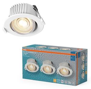 Vestavný LED reflektor DIM IP44, teplá bílá, bílá
