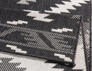 NORTHRUGS - Hanse Home koberce Kusový koberec Twin Supreme 103429 Malibu black creme – na ven i na doma - 80x350 cm