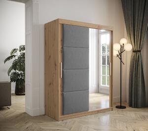 Šatní skříň s posuvnými dveřmi 150 cm TALIA - dub artisan / šedá
