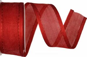 Stuha organzová CHAMPAGNER Classic Red červená 40mm x 2m(13,-Kč/m)