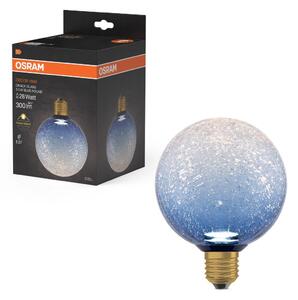 Matná LED žárovka E27 3,5 W DECOR LAMP, modrá, praskané kulatá