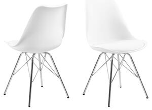 Jídelní židle Erol I - set 4 ks White / Chrome metal