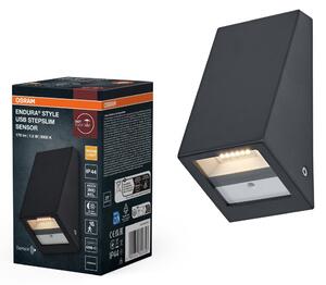 Venkovní svítidlo ENDURA® Style USB nástěnný, šedá, teplá bílá, 105 °