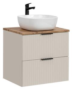 Comad Závěsná skříňka Adele Cashmere Smile s deskou a umyvadlem 60 cm kašmírová/dub evoke