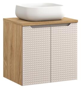 Comad Závěsná skříňka Luxor Beige Nika II s deskou a umyvadlem béžová/dub olejovaný