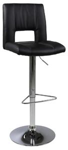 Barová židle Dona - set 2 ks Black PU WAX / Chrom