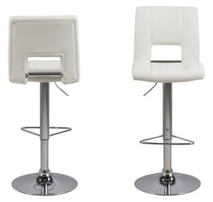 Barová židle Dona - set 2 ks White PU WAX / Chrom