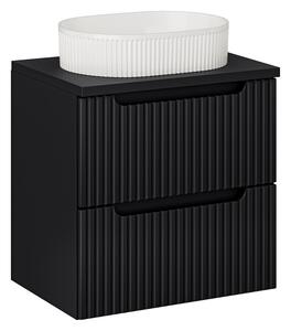 Comad Závěsná skříňka Nova Black Beyond I s deskou a umyvadlem 60 cm černá