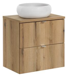 Comad Závěsná skříňka Nova Oak Wiki s deskou a umyvadlem 60 cm dub evoke
