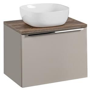 Comad Závěsná skříňka SantaFe Smile s deskou a umyvadlem 60 cm taupe/dub santa fe vintage