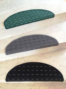 Vopi koberce Nášlapy na schody Valencia zelená půlkruh - 28x65 půlkruh (rozměr včetně ohybu)