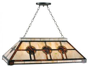 Béžový mozaikový skleněný lustr Tiffany Damian – 92x47x126 cm