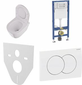 WC SET Geberit DuoFix s WC mísou Amaro + tlačítko Delta 01, bílé + izolační deska