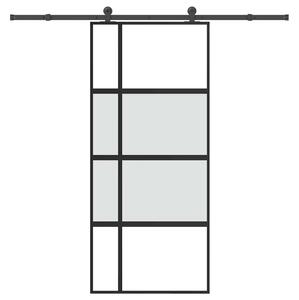 Posuvné dveře s kováním 90x205 cm tvrzeného sklo a hliník 3333035