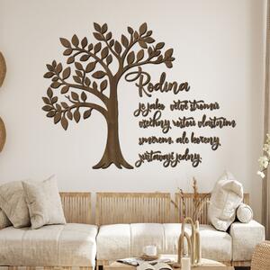Dřevo života | Dřevěný strom Rodina jsou kořeny | Rozměry (cm): 53x40 | Barva: Bílá