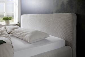 Čalouněná postel taupe 160 x 200 cm manšestr písková