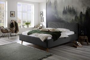 Čalouněná postel taupe 160 x 200 cm manšestr černá
