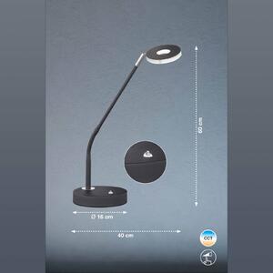 LED stolní lampa Dent, stmívací, CCT, 6W, černá