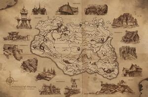 Plakát, Obraz - The Elder Scrolls V: Skyrim - Illustrated Map