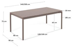 Zahradní rozkládací stůl tana 140 (200) x 90 cm hnědý